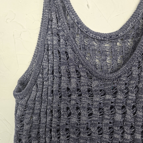 Free People Beach Loose Knit Blue Sweater Dress, L - Picture 7 of 12